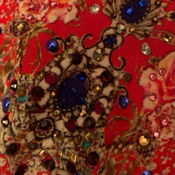 Camille T Back Chrystal beaded  SILK  tank - Picture 11 of 13